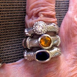 3 stack Judith Ripka ring set